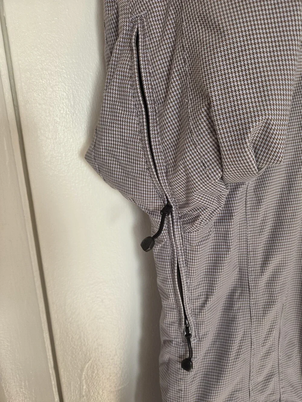 Light Grey Checkered Hooded Winter Parka
